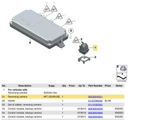 bontott BMW 7 Tolatókamera