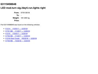 bontott BMW 8 LED Trafó