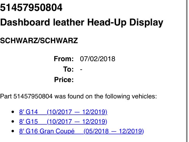 bontott BMW 8 Műszerfal Héj