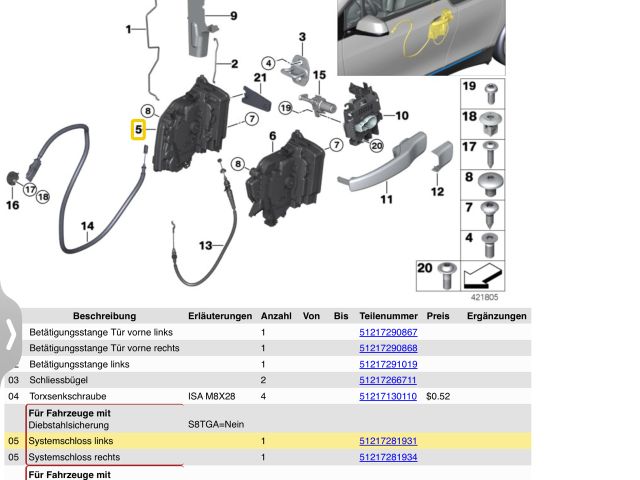 bontott BMW i3 Bal első Ajtózár