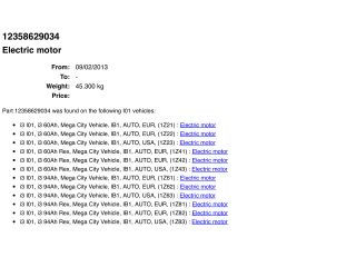 bontott BMW i3 Villanymotor