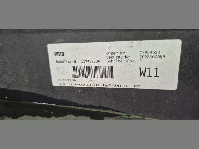 bontott BMW M4 Hátsó Lökhárító (Üresen)