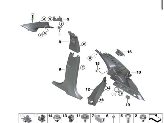 bontott BMW X1 Bal A Oszlop Burkolat