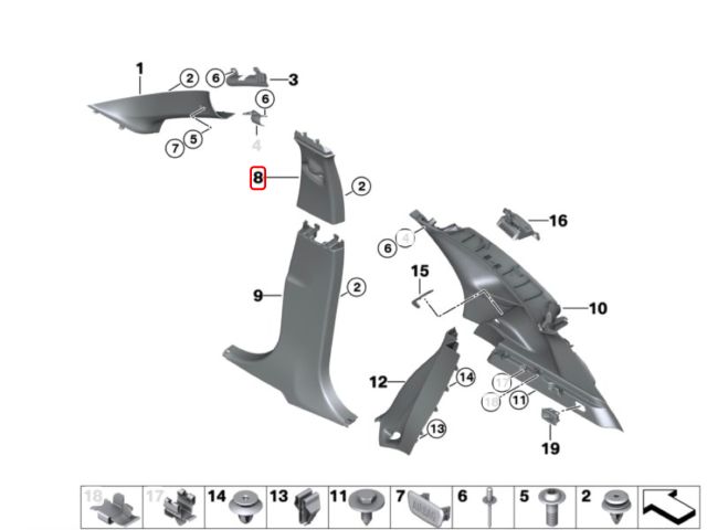 bontott BMW X1 Bal B Oszlop Burkolat