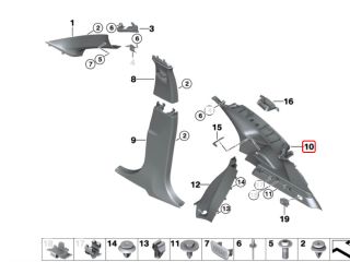bontott BMW X1 Bal C Oszlop Burkolat