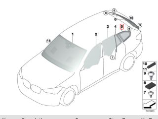 bontott BMW X1 Bal C Oszlop Oldalablak Üveg