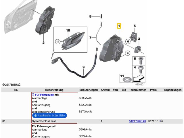 bontott BMW X1 Bal első Ajtózár