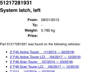 bontott BMW X1 Bal első Ajtózár