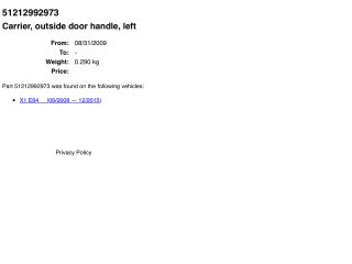 bontott BMW X1 Bal első Kilincs Hátulja