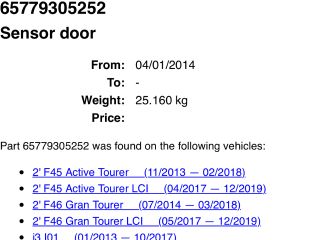 bontott BMW X1 Bal első Oldal Ütközés Érzékelő