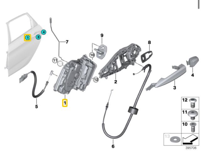 bontott BMW X1 Bal hátsó Ajtózár