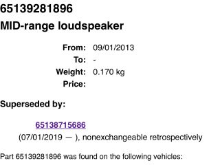 bontott BMW X1 Bal hátsó Hangszóró