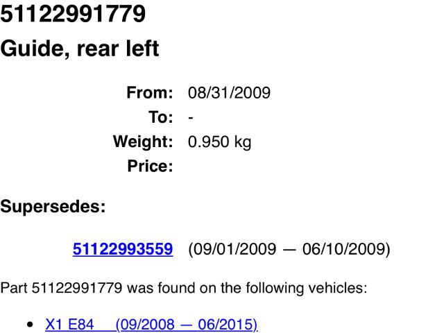 bontott BMW X1 Bal hátsó Lökhárító Tartó (Műanyag)