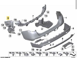 bontott BMW X1 Bal hátsó Lökhárító Tartó (Műanyag)