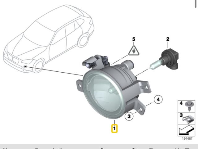 bontott BMW X1 Bal Ködfényszóró