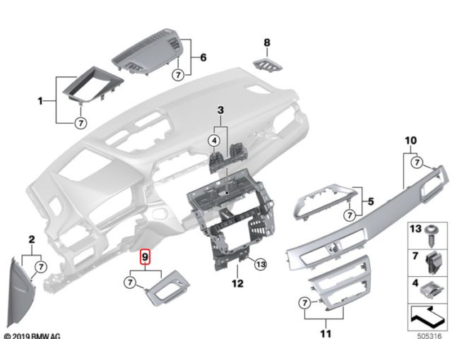 bontott BMW X1 Bal Műszerfal Díszléc