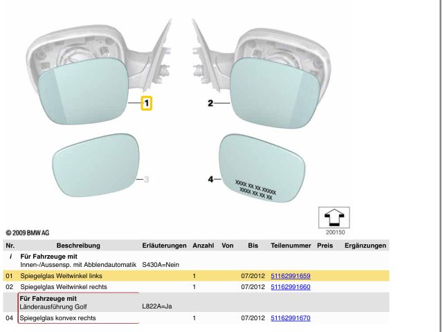 bontott BMW X1 Bal Tükörlap