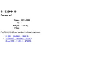 bontott BMW X1 Bal Visszapillantó Tükör Keret