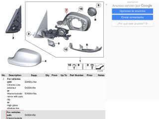 bontott BMW X1 Bal Visszapillantó Tükör Keret