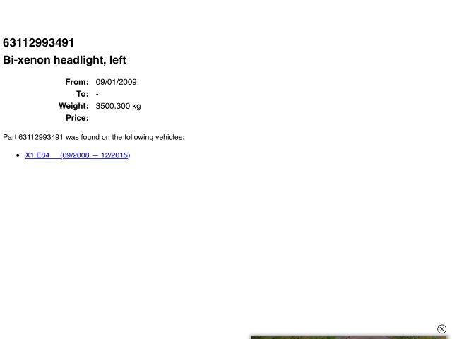 bontott BMW X1 Bal Xenon Fényszóró