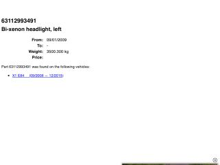 bontott BMW X1 Bal Xenon Fényszóró