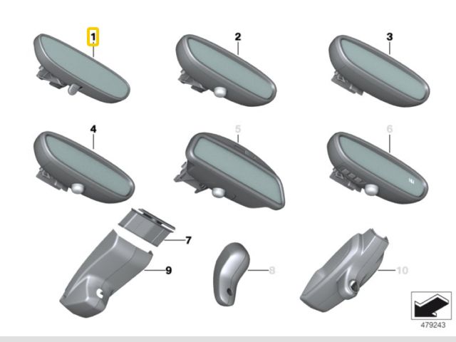 bontott BMW X1 Belső Visszapillantó Tükör