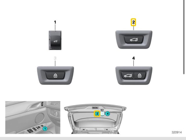 bontott BMW X1 Csomagtér Nyitó Kar / Gomb
