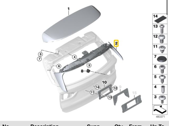 bontott BMW X1 Csomagtérajtó Díszléc
