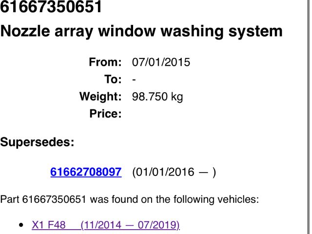 bontott BMW X1 Első Ablakmosó Fúvóka