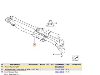 bontott BMW X1 Első Ablaktörlő Szerkezet Motorral