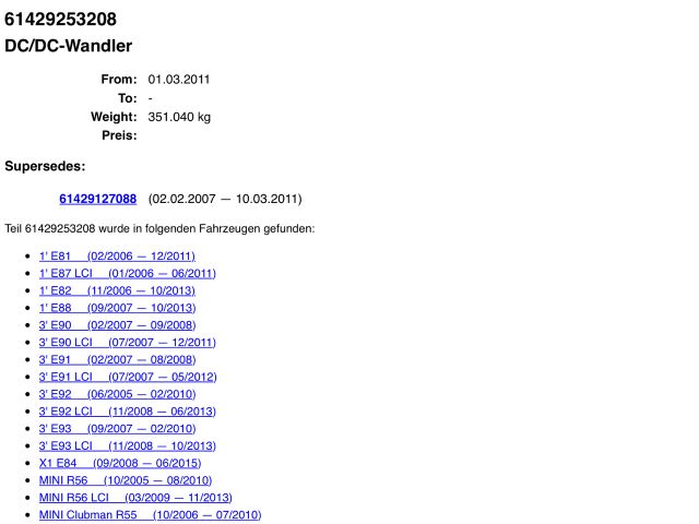 bontott BMW X1 Feszültségszabályzó