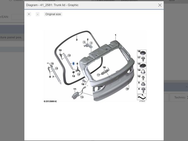 bontott BMW X1 Gázrugós Kitámasztó Teleszkóp Csomagtérajtó Bal
