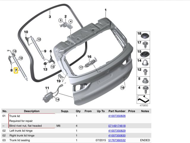 bontott BMW X1 Gázrugós Kitámasztó Teleszkóp Csomagtérajtó (Pozíciófüggetlen)