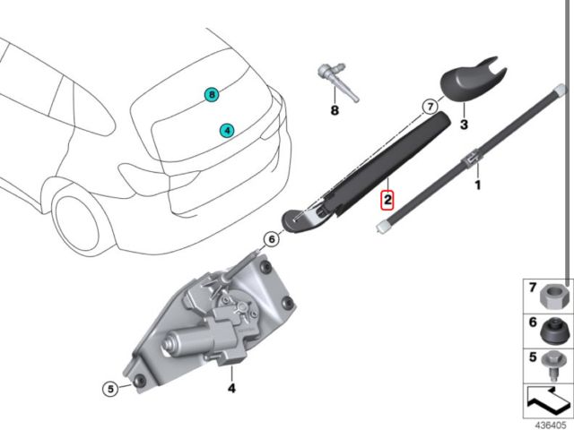 bontott BMW X1 Hátsó Ablaktörlő Kar