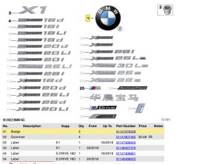 bontott BMW X1 Hátsó Embléma