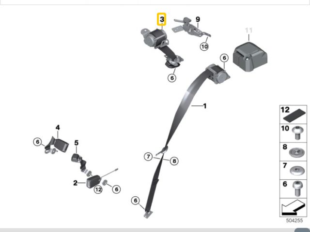 bontott BMW X1 Hátsó középső Biztonsági Öv