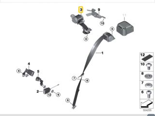 bontott BMW X1 Hátsó középső Biztonsági Öv