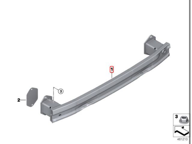 bontott BMW X1 Hátsó Lökhárító Merevítő (Fém)