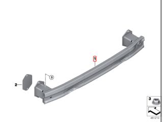 bontott BMW X1 Hátsó Lökhárító Merevítő (Fém)