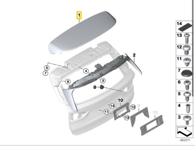 bontott BMW X1 Hátsó Szárny Légterelő