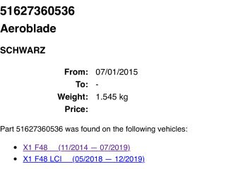 bontott BMW X1 Hátsó Szárny Légterelő