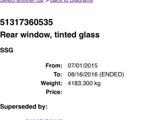 bontott BMW X1 Hátsó Szélvédő