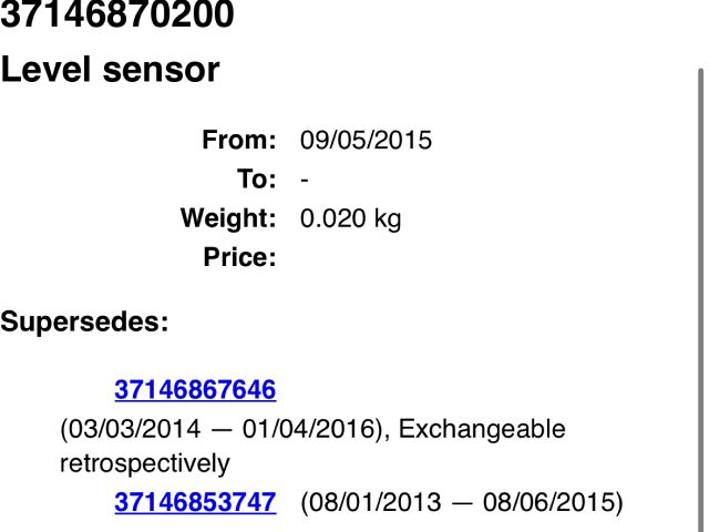 bontott BMW X1 Hátsó Xenon Szintszabályzó Jeladó