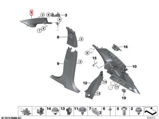 bontott BMW X1 Jobb A Oszlop Burkolat