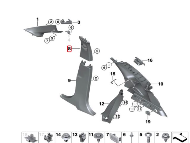 bontott BMW X1 Jobb B Oszlop Burkolat