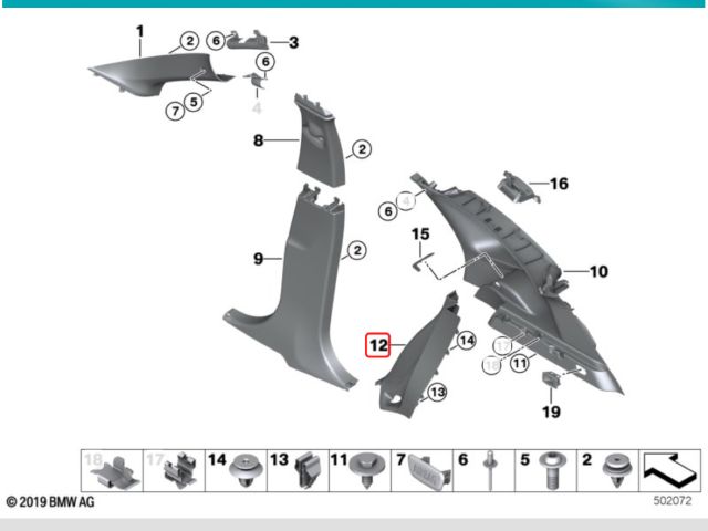 bontott BMW X1 Jobb C Oszlop Burkolat