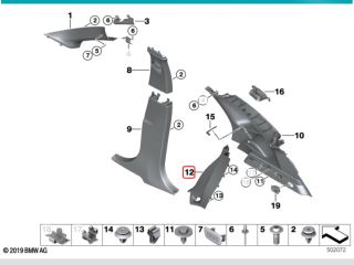 bontott BMW X1 Jobb C Oszlop Burkolat