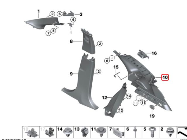 bontott BMW X1 Jobb C Oszlop Burkolat
