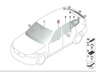 bontott BMW X1 Jobb első Ablak