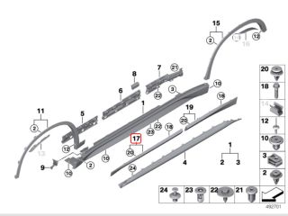 bontott BMW X1 Jobb első Ajtó Díszléc